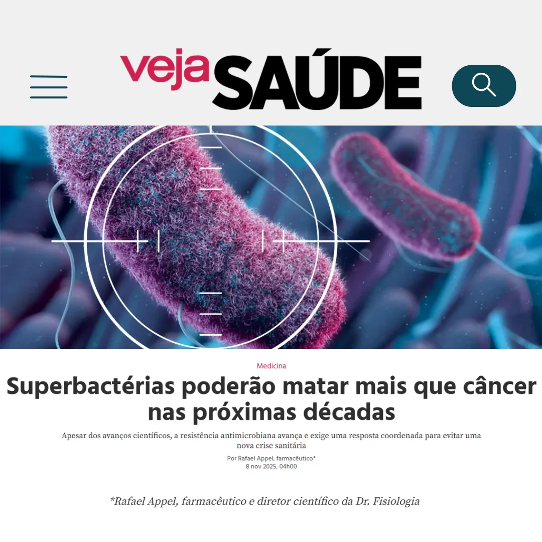 Apesar dos avanços científicos, a resistência antimicrobiana avança e exige uma resposta coordenada para evitar uma nova crise sanitária, afirma Rafael Appel, farmacêutico e diretor científico da Dr. Fisiologia.